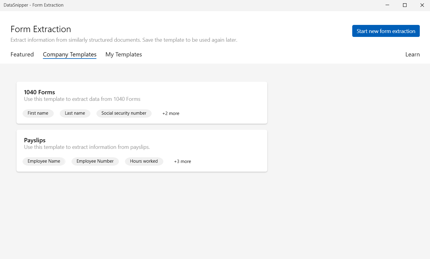 Company templates