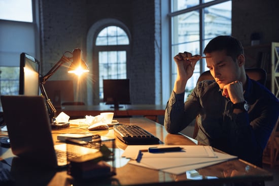 man-working-office-alone